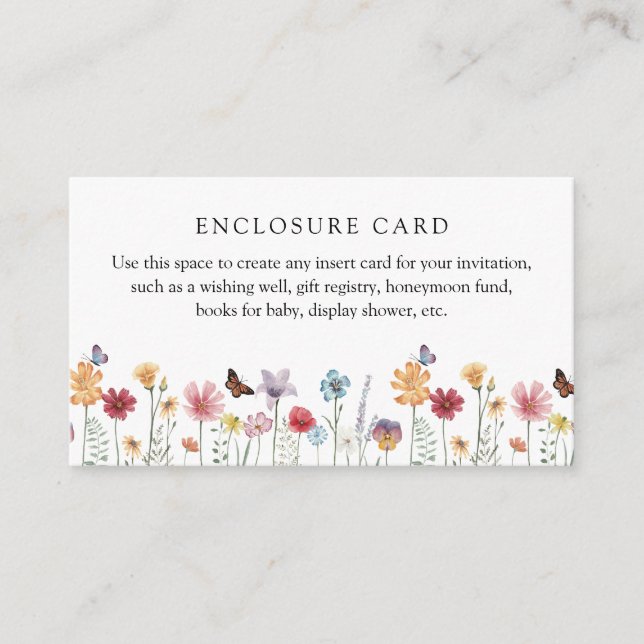 Butterfly and Wildflower Custom Enclosure Card (Front)