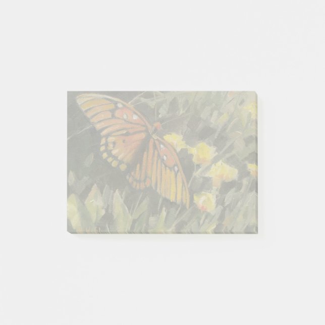 Butterfly and yellow flowers post-it notes (Front)