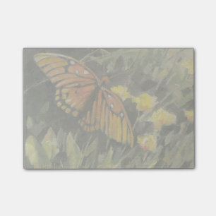 Butterfly and yellow flowers post-it notes