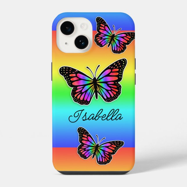 Butterfly and Your Name Personalised     iPhone Case (Back)