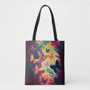 Butterfly Animal Portrait Painting Wildlife Forest Tote Bag
