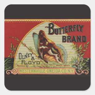 Butterfly Antique Advertising Label