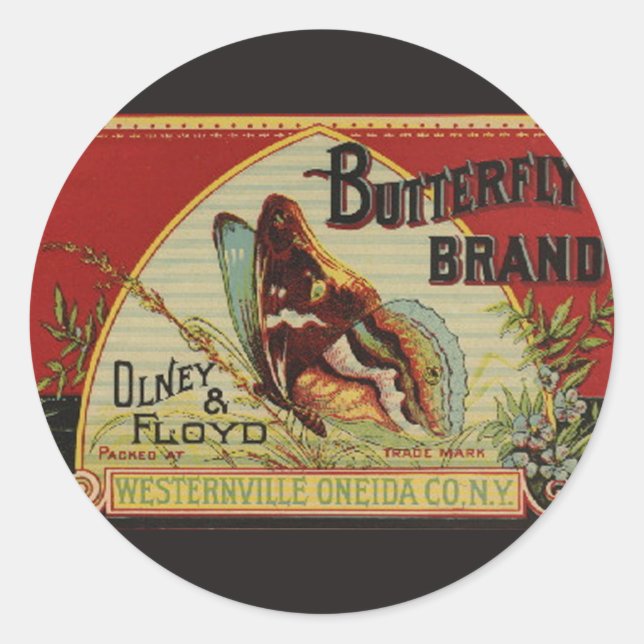 Butterfly Antique Advertising Label (Front)