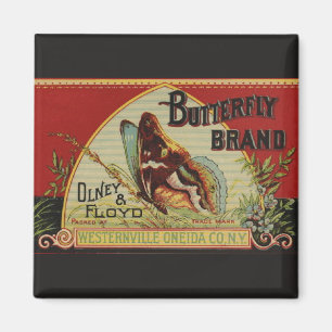 Butterfly Antique Advertising Label Magnet