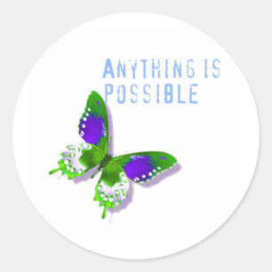 Butterfly Anything is Possible Classic Round Sticker