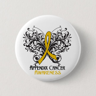 Butterfly Appendix Cancer Awareness 6 Cm Round Badge