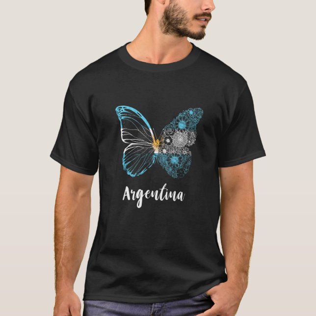 Butterfly Argentina Sun Of May Buenos Aires Argent T-Shirt (Front)