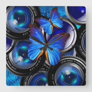 Butterfly Art 44 Wall Clocks & Numeral Options