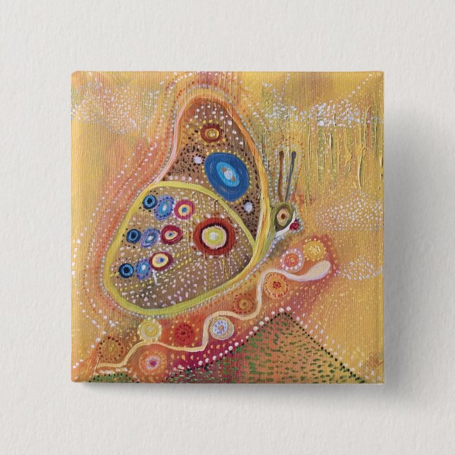 Butterfly Art Abstract Mariposa Round Button (Front)