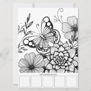 Butterfly Art Adult Colouring Card