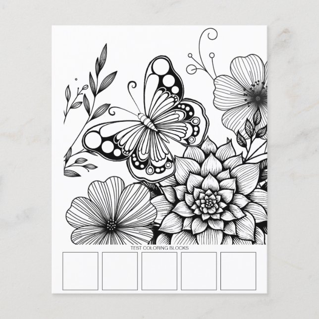 Butterfly Art Adult Colouring Pages (Front)