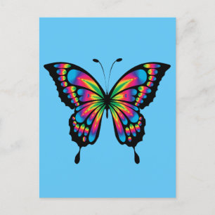 BUTTERFLY ART COLORFUL Postcard
