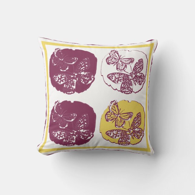 Butterfly Art Deco Pillow (Front)