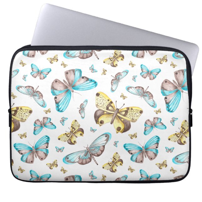 Butterfly Art Drawing Laptop Sleeve (Front)