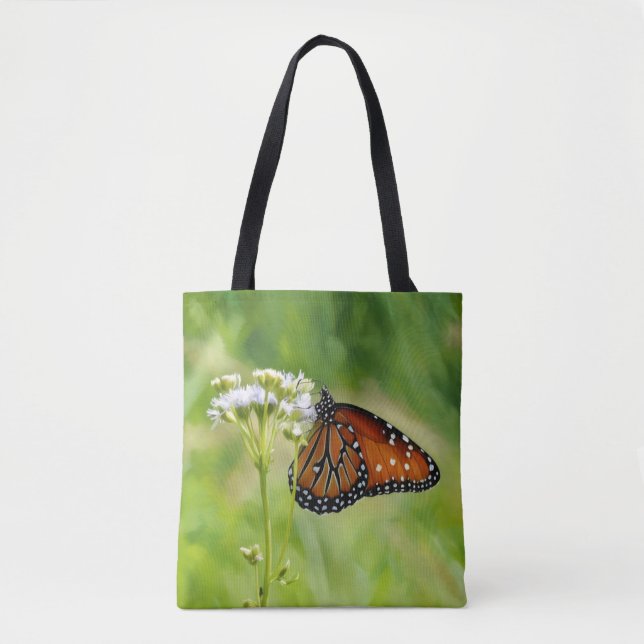 Butterfly Art Flower Monarch Floral Tote Bag (Front)