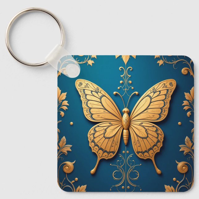 🦋 Butterfly Art Gift For Floral Accessory Lovers  Key Ring (Front)