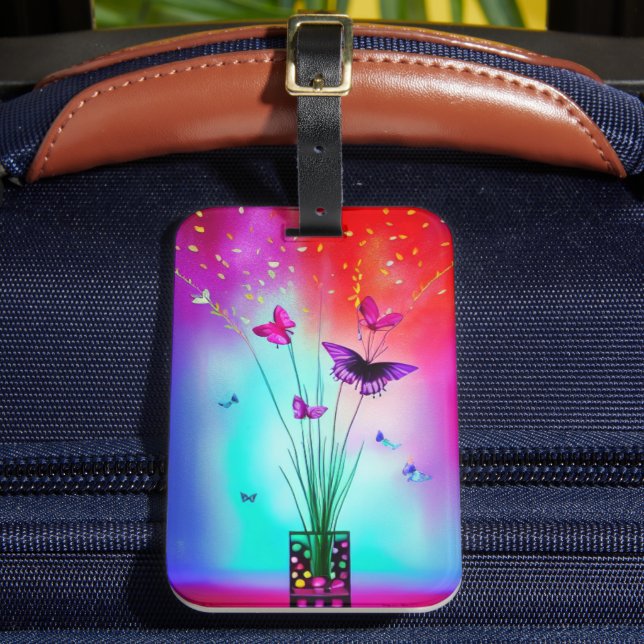 Butterfly Art Luggage Tag (Front Insitu 2)