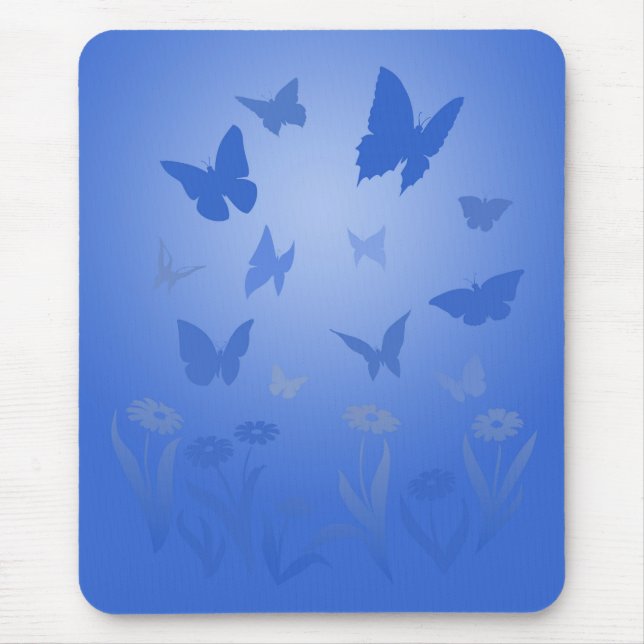 Butterfly Art Mousepad Blue Butterfly Gifts (Front)