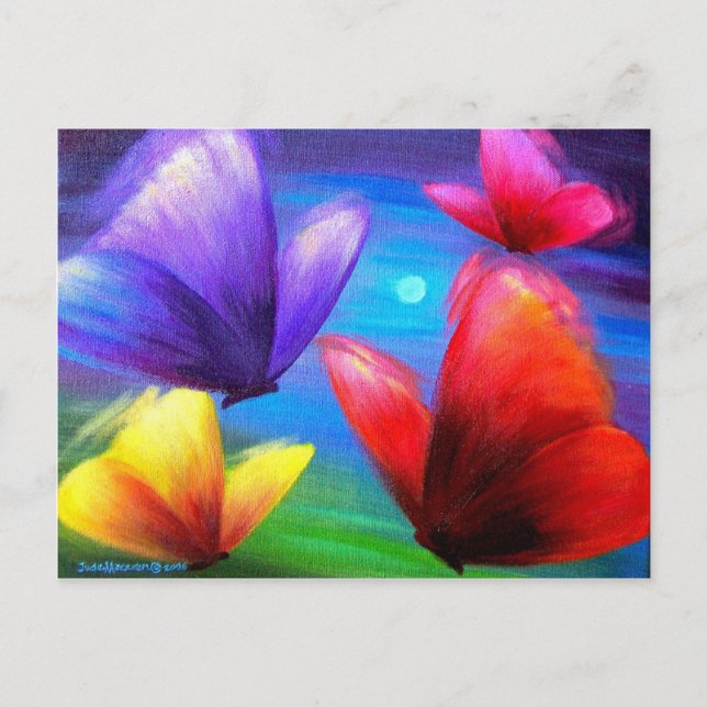 Butterfly Art Painting - Multi Postcard (Front)