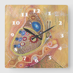 Butterfly Art Painting Square Wall Clock