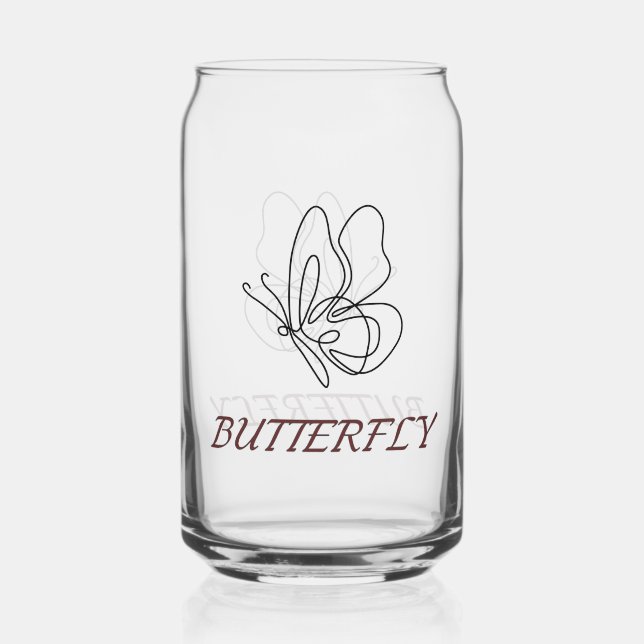 Butterfly Art water Glass  (Front)