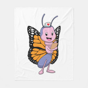 Butterfly as Nurse Fleece Blanket