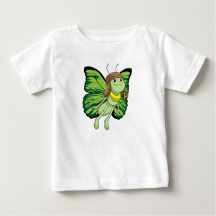 Butterfly as Pilot with Pilot hat Baby T-Shirt