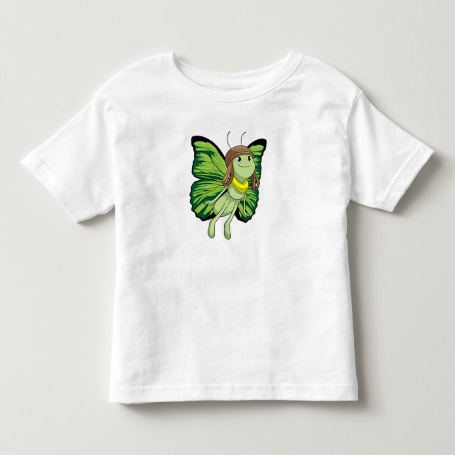 Butterfly as Pilot with Pilot hat Toddler T-Shirt (Front)