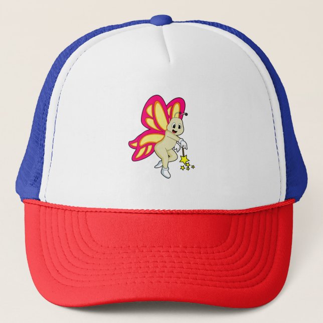 Butterfly as Wizard with Magic wand Trucker Hat (Front)