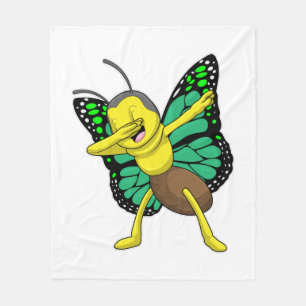 Butterfly at Hip Hop Dance Dab Fleece Blanket