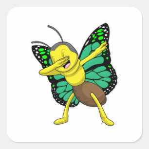 Butterfly at Hip Hop Dance Dab Square Sticker