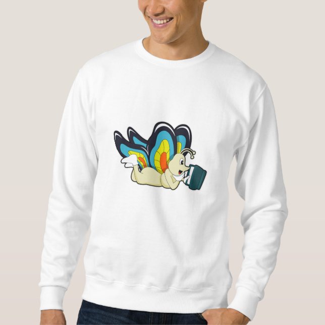 Butterfly at Reading with Book Sweatshirt (Front)