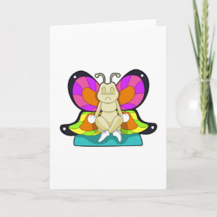 Butterfly at Yoga in Cross-legged Card