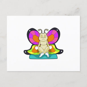 Butterfly at Yoga in Cross-legged Postcard