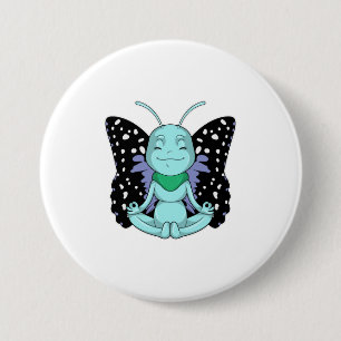 Butterfly at Yoga Stretching Legs 7.5 Cm Round Badge