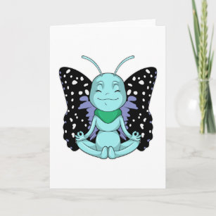 Butterfly at Yoga Stretching Legs Card