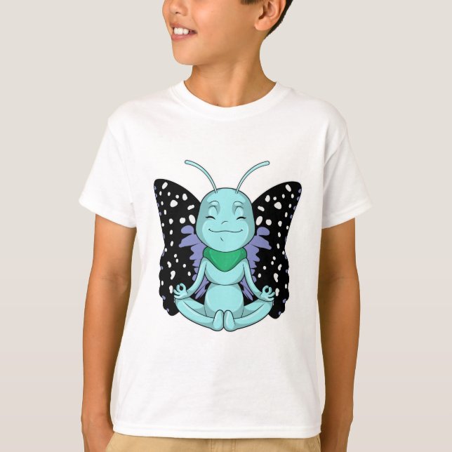 Butterfly at Yoga Stretching Legs T-Shirt (Front)