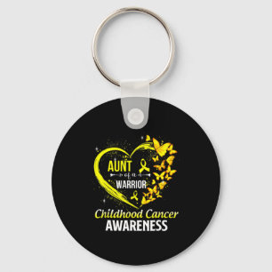 Butterfly Aunt Of A Warrior Childhood Cancer Aware Key Ring