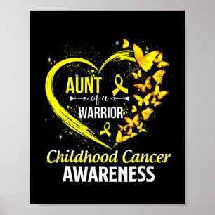 Butterfly Aunt Of A Warrior Childhood Cancer Aware Poster