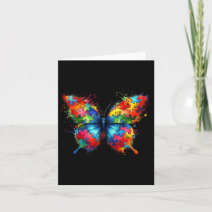 Butterfly Autism Awareness Colourful Autistic Card
