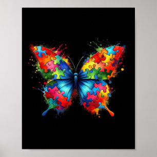 Butterfly Autism Awareness Colourful Autistic Poster