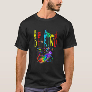 Butterfly Autism Be Kind Butterfly Sign Language T-Shirt