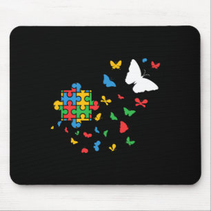 Butterfly Autism Puzzle Autistic Autism Awareness Mouse Mat