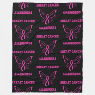 Butterfly/Awareness...Breast Cancer Fleece Blanket