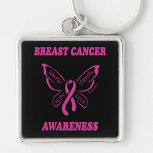 Butterfly/Awareness...Breast Cancer Keychain