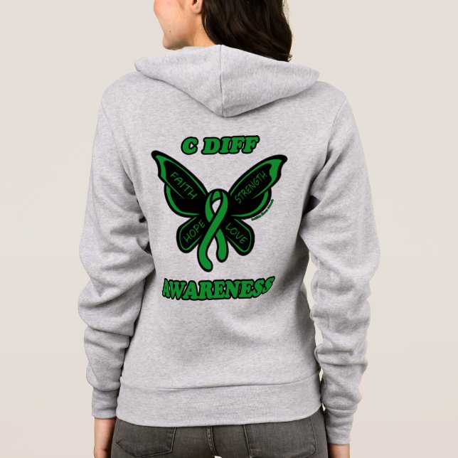Butterfly/Awareness...C Diff Hoodie (Back)