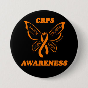 Butterfly/Awareness...CRPS 7.5 Cm Round Badge