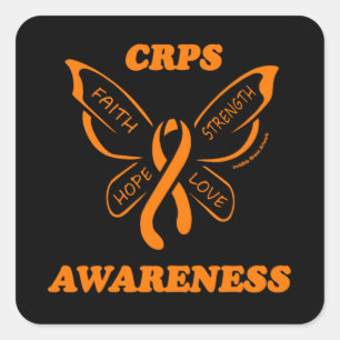 Butterfly/Awareness...CRPS Square Sticker
