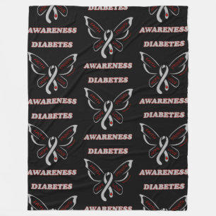 Butterfly/Awareness...Diabetes Fleece Blanket