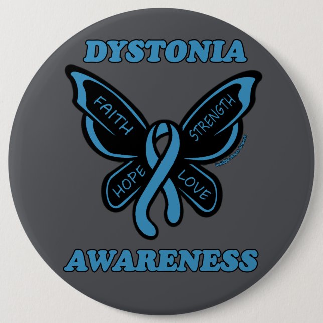 Butterfly/Awareness...Dystonia Button (Front)